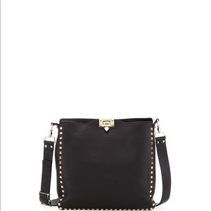 VALENTINOGARAVANI ROCKSTUD SMALL FLIPLOCK HOBO BAG